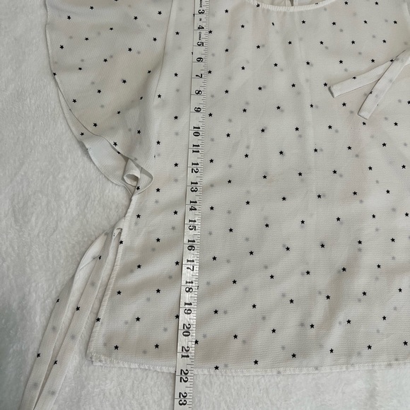 Elodie White Flutter Sleeve Blouse with Tie Front - Picture 10 of 14